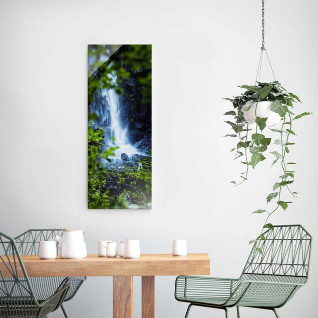 Natur Glasbilder Blick zum Wasserfall