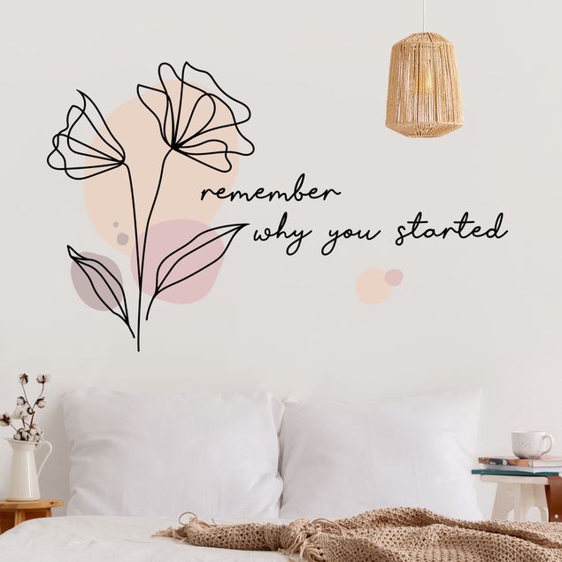 Floral Wandtattoo Blume - Remember why you started