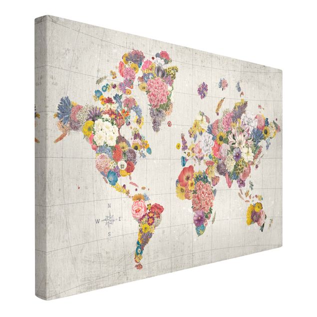 Schöne Wandbilder Botanische Weltkarte