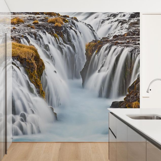 Fototapete weiß Brúarfoss Wasserfall in Island