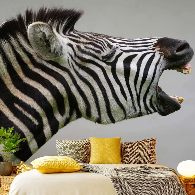 Wandtapete Design Brüllendes Zebra