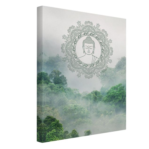 Buddha Wandbilder Buddha Mandala im Nebel