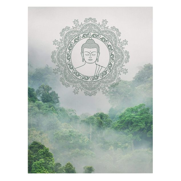 Bilder für die Wand Buddha Mandala im Nebel