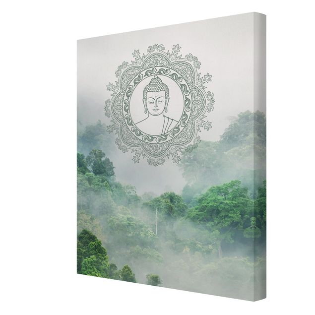 Schöne Leinwandbilder Buddha Mandala im Nebel