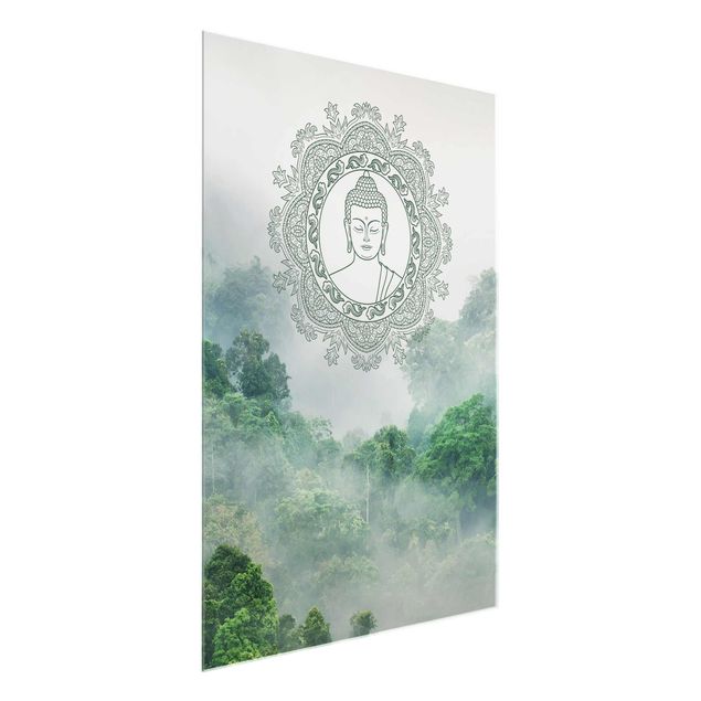 Schöne Wandbilder Buddha Mandala im Nebel