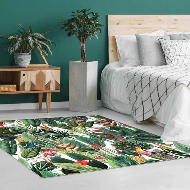 Teppich grün Bunter tropischer Regenwald Muster