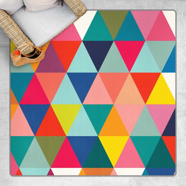 Moderner Teppich Buntes Dreieck-Muster