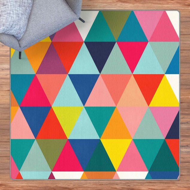 Teppich bunt Buntes Dreieck-Muster