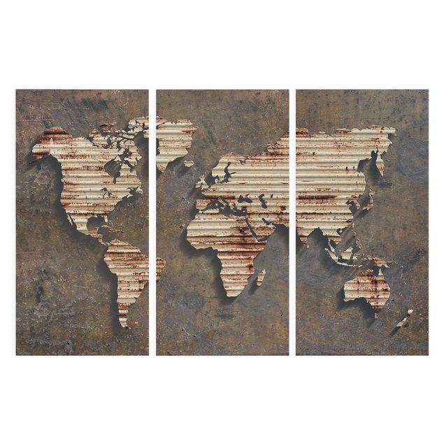 Wandbilder Rost Weltkarte