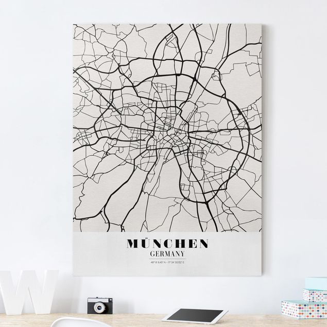 Wandbilder XXL Stadtplan München - Klassik