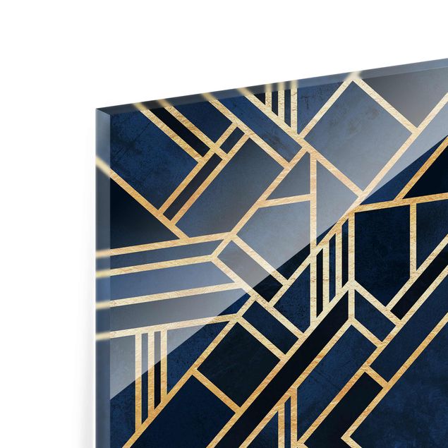 Glasbild - Art Deco Gold - Quadrat 1:1