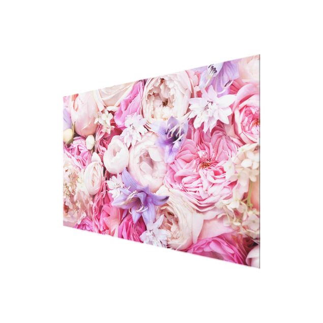Bilder für die Wand Shabby Rosen mit Glockenblumen