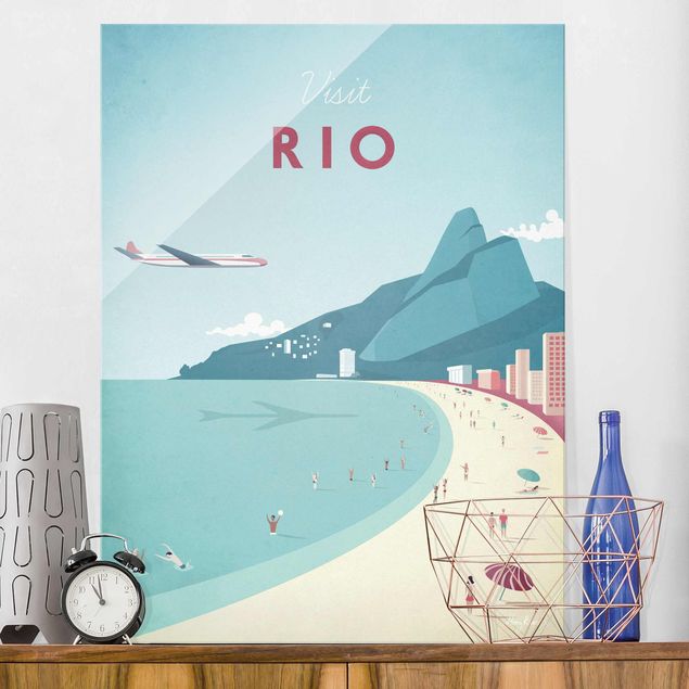 Strand Glasbilder Reiseposter - Rio de Janeiro
