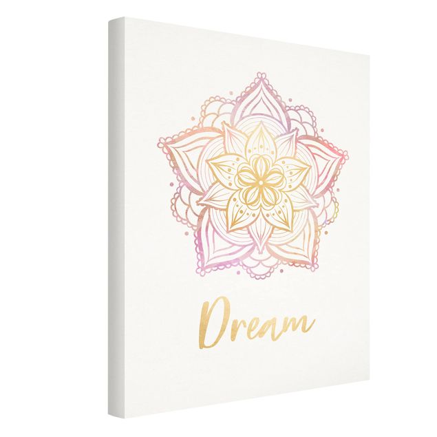 Wandbilder Mandala Illustration Dream gold rosa