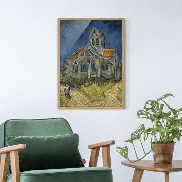 Kunstdruck Pointillismus Vincent van Gogh - Kirche Auvers-sur-Oise