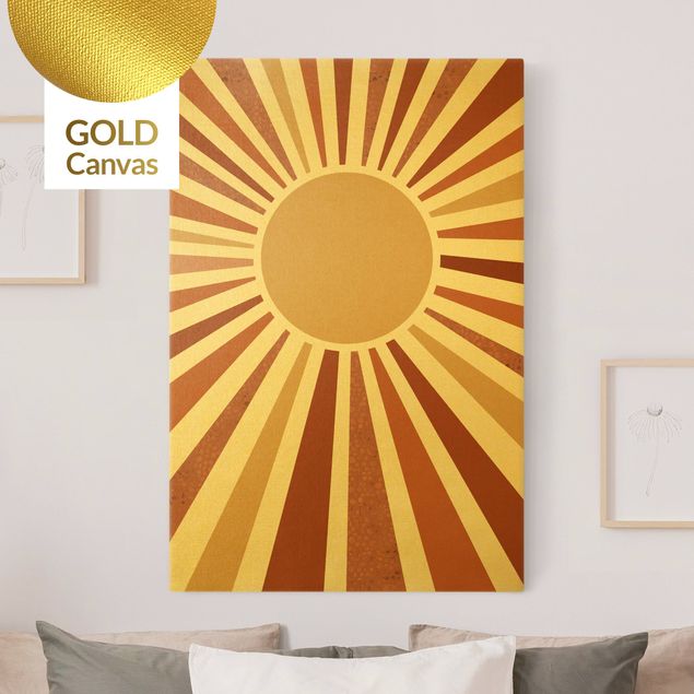 Leinwandbild Gold - Goldener Sonnenschein - Hochformat 2:3