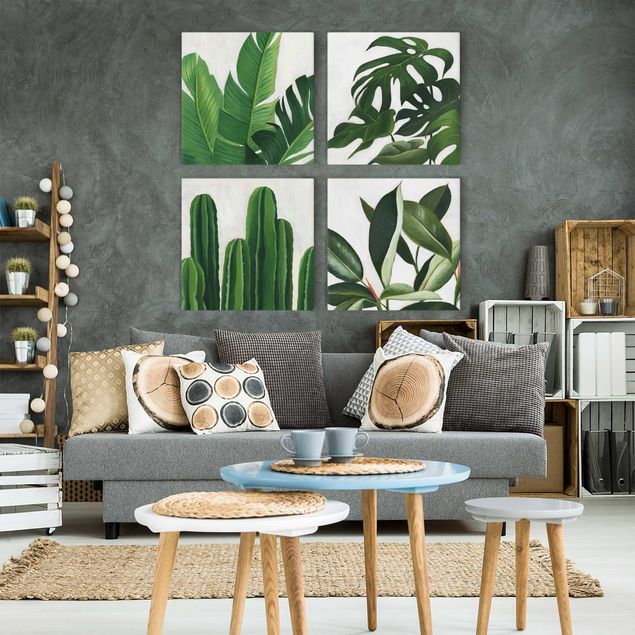 Wandbilder Wohnzimmer modern Lieblingspflanzen Tropical Set I