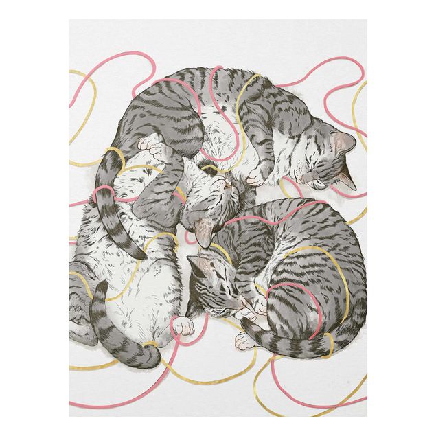 Schöne Wandbilder Illustration Graue Katzen Malerei