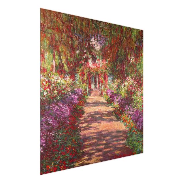 Glasbilder Blumen Claude Monet - Weg in Monets Garten in Giverny