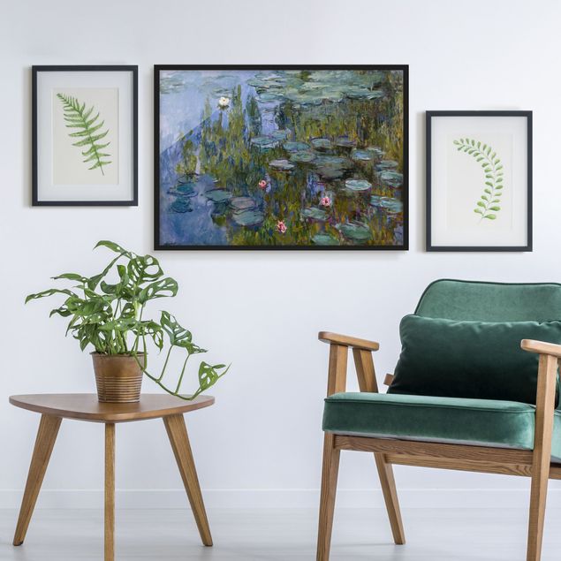 Bild mit Rahmen - Claude Monet - Seerosen (Nympheas) - Querformat 3:4