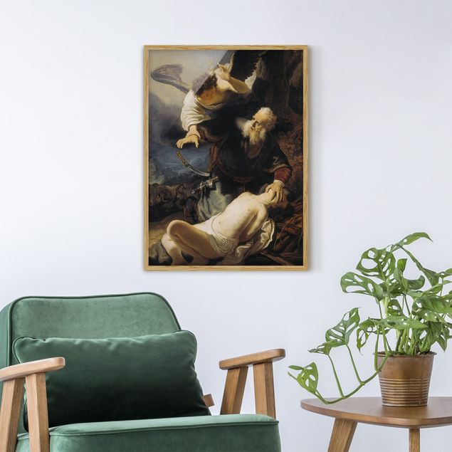 Kunstdrucke mit Rahmen Rembrandt van Rijn - Die Opferung Isaaks