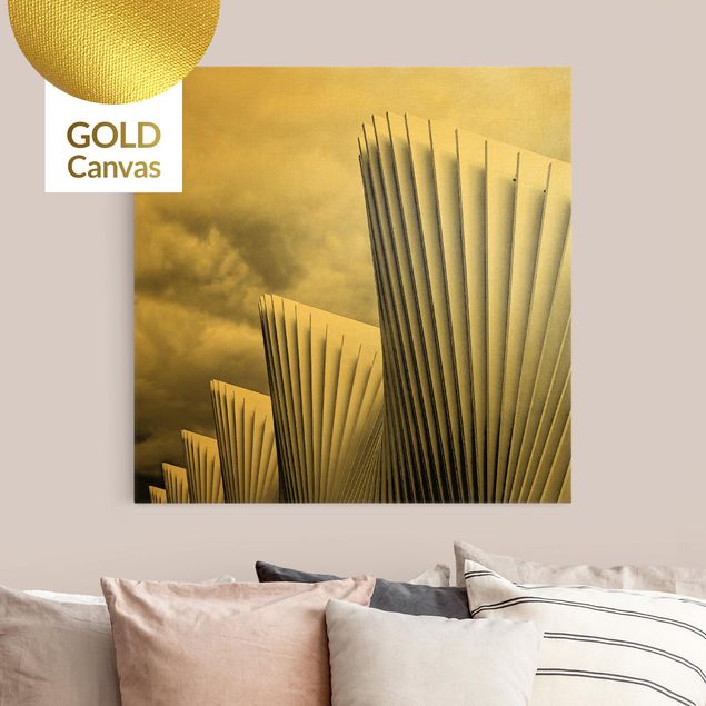Leinwandbild Gold - Licht und Schatten Architektur - Quadrat 1:1