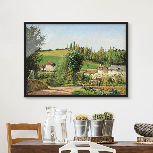 Bild mit Rahmen - Camille Pissarro - Kleines Dorf - Querformat 3:4