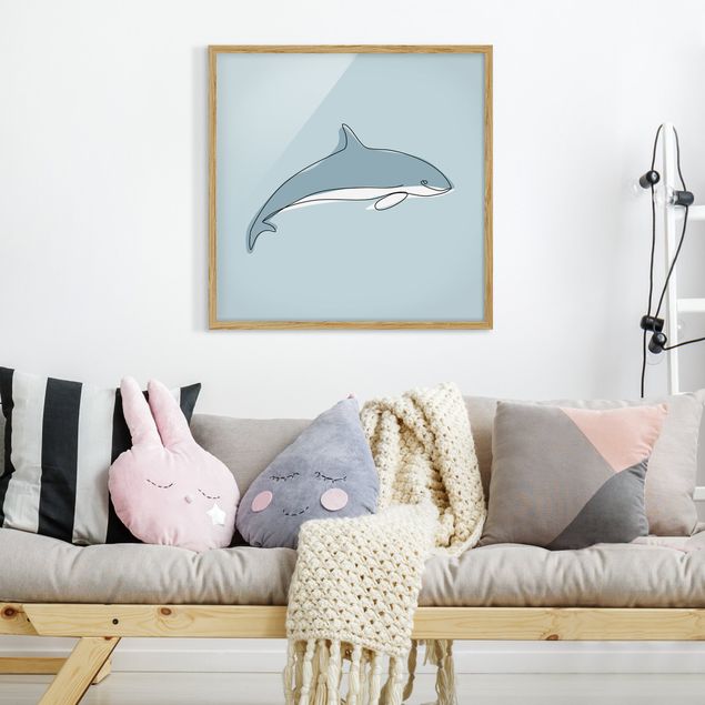 Schöne Wandbilder Delfin Line Art
