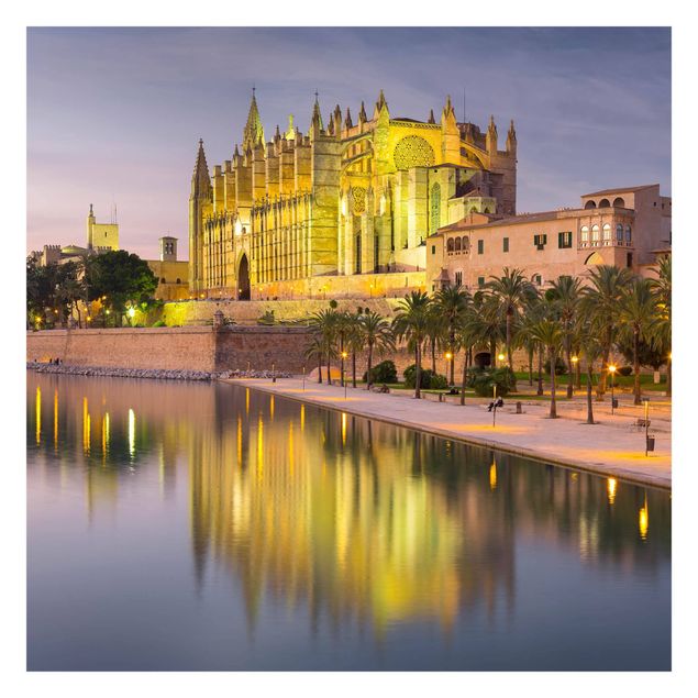 Fototapete - Catedral de Mallorca Wasserspiegelung