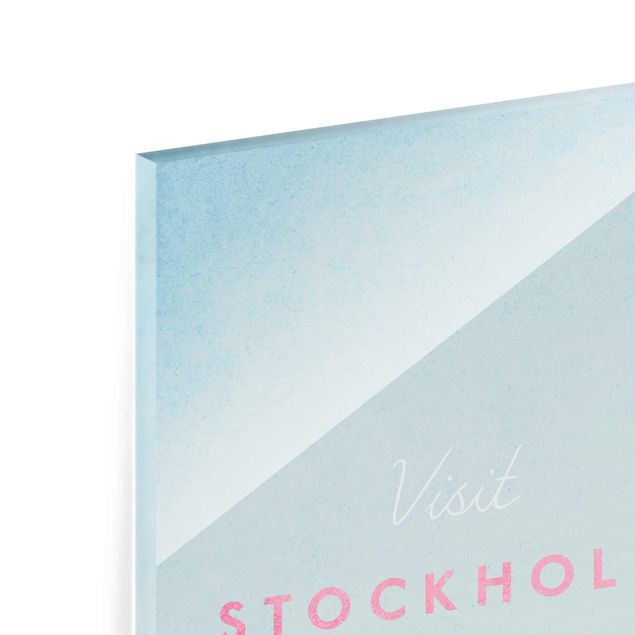 Glasbild - Reiseposter - Stockholm - Hochformat 3:2