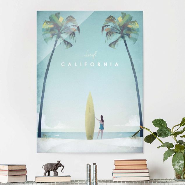 Glasbilder Meer Reiseposter - California