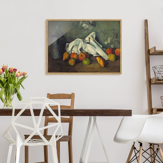 Kunstdruck Bilder mit Rahmen Paul Cézanne - Milchkanne und Äpfel