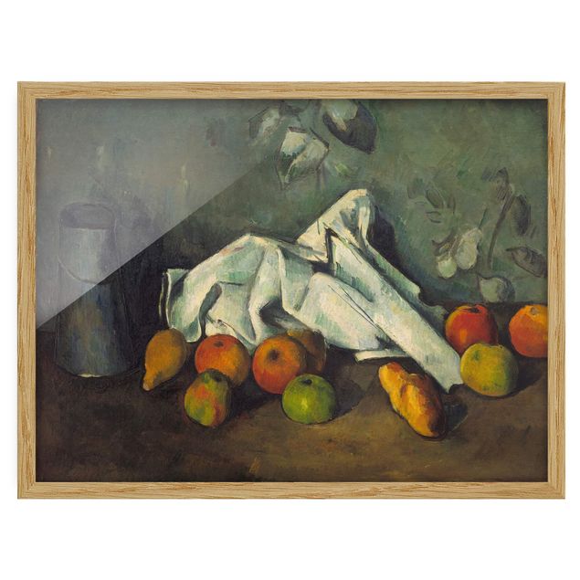 Kunstdruck Bilder mit Rahmen Paul Cézanne - Milchkanne und Äpfel