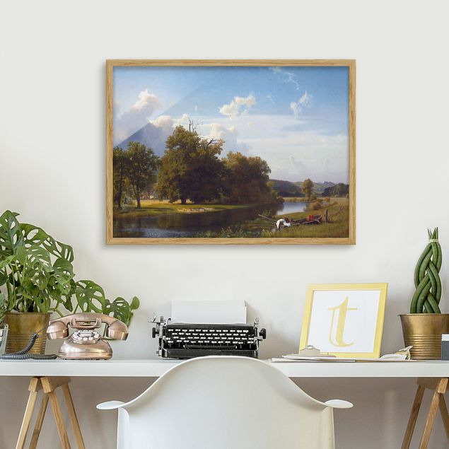 Gerahmtes Bild Albert Bierstadt Albert Bierstadt - Flusslandschaft