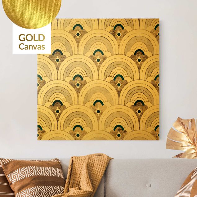 Leinwandbild Gold - Die goldenen Zwanziger IV - Quadrat 1:1