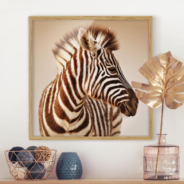 Wandbilder abstrakt Zebra Baby Portrait