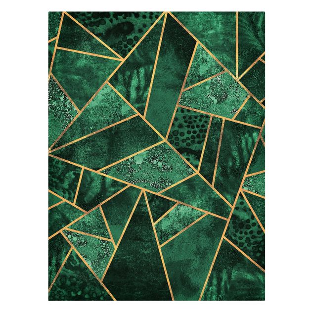Kunstdrucke auf Leinwand Dunkler Smaragd mit Gold