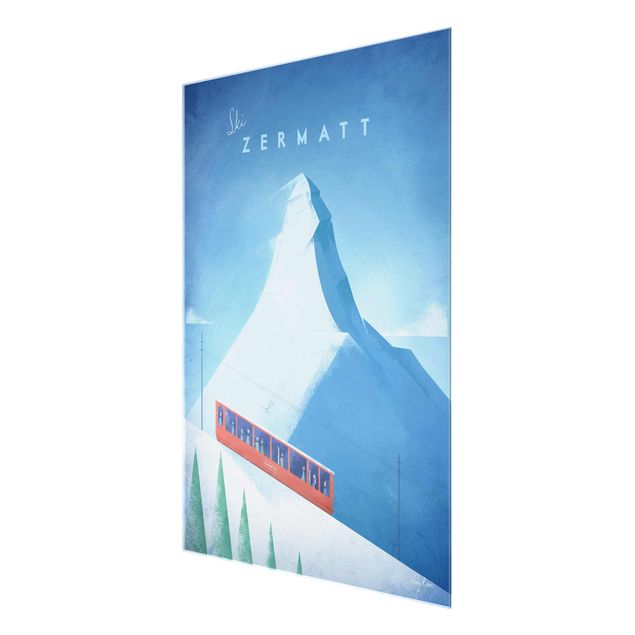 Glas Wandbilder Reiseposter - Zermatt