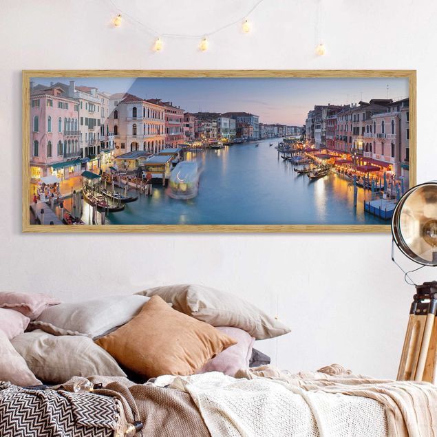 Schöne Wandbilder Abendstimmung auf Canal Grande in Venedig