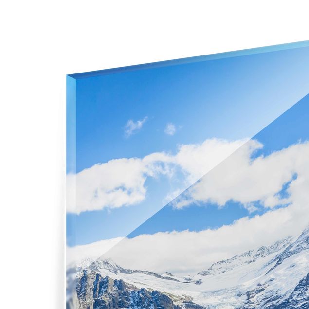 Glasbild - Schweizer Alpenpanorama - Hochformat 3:4