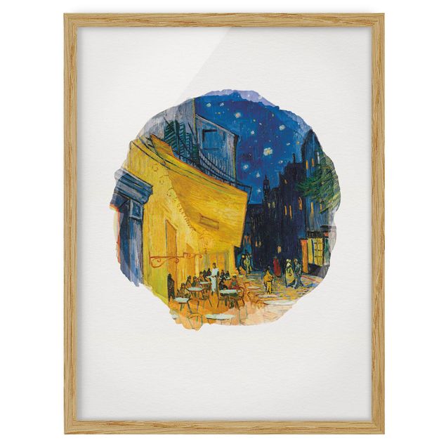 Kunstdruck Bilder mit Rahmen Wasserfarben - Vincent van Gogh - Café-Terrasse in Arles
