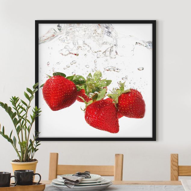 Wandbilder mit Rahmen Strawberry Water