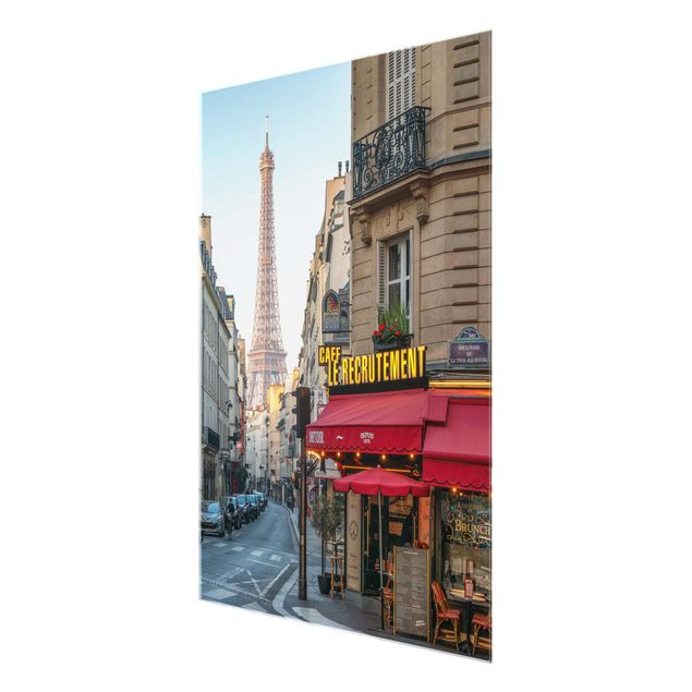 Glasbild - Straße von Paris - Hochformat 3:4
