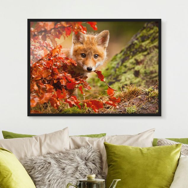 Wandbilder abstrakt Fuchs im Herbst