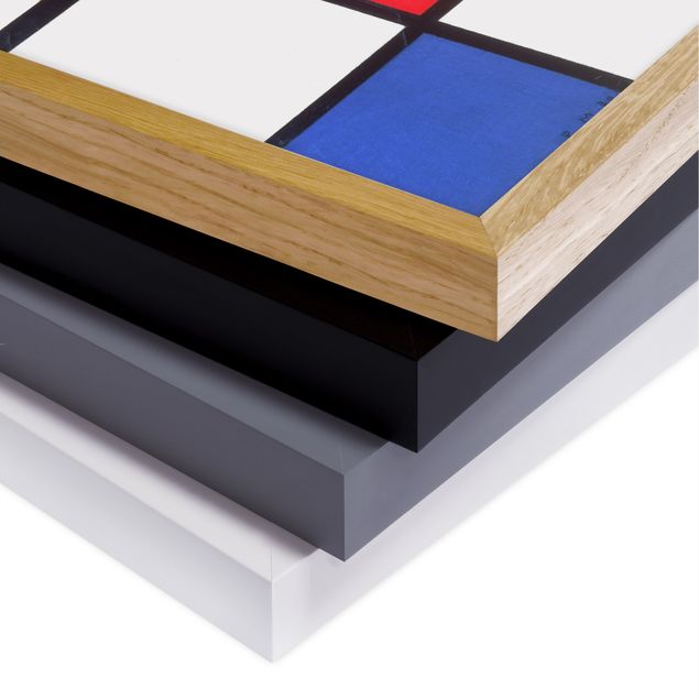 Kunstdrucke mit Rahmen Piet Mondrian - Komposition Rot Blau Gelb