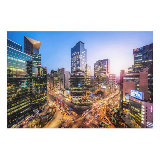 Glasbild - Stadtlichter von Gangnam - Querformat 3:2