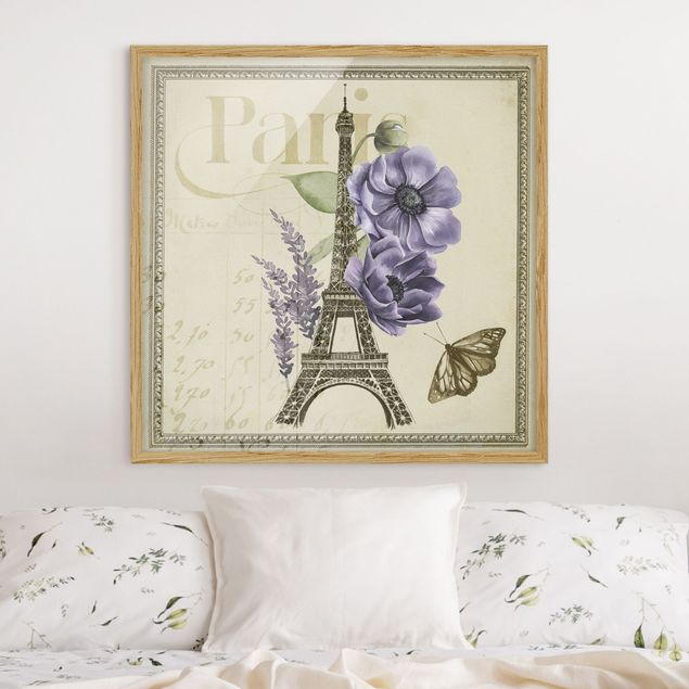 Sprüche Bilder mit Rahmen Paris Collage Eiffelturm