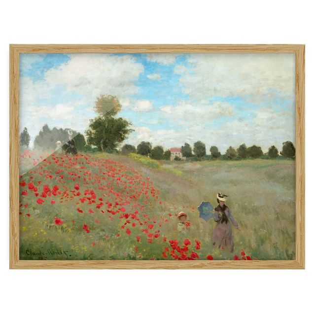 Kunstdrucke mit Rahmen Claude Monet - Mohnfeld bei Argenteuil