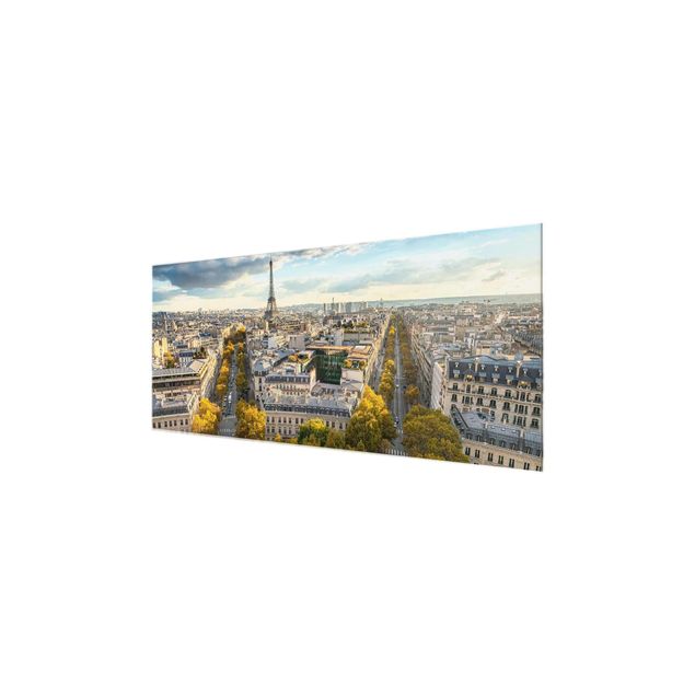 Glasbild - Nice day in Paris - Panorama