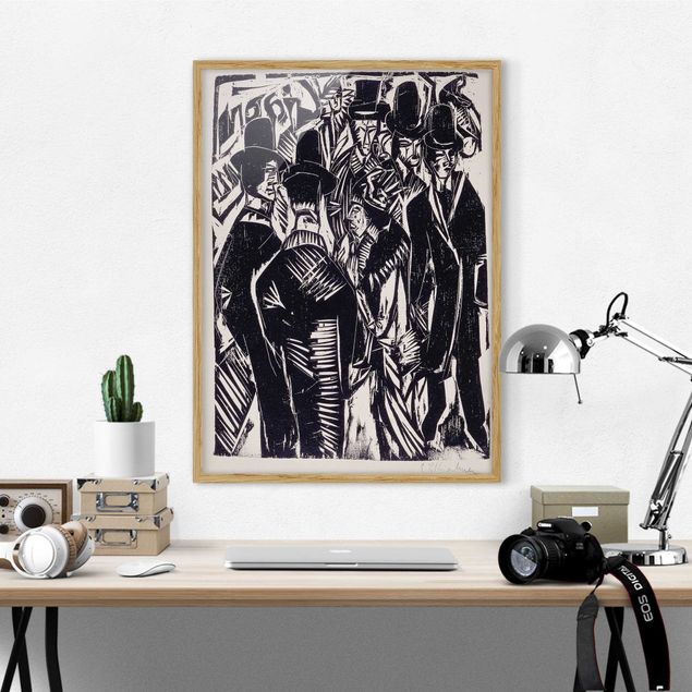 Kunstdruck Bilder mit Rahmen Ernst Ludwig Kirchner - Straßenszene